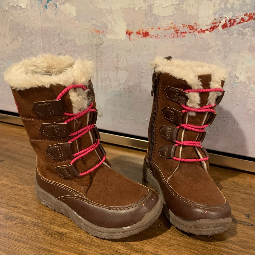 Toddler Girls OshKosh Brown Winter Boots Size 7